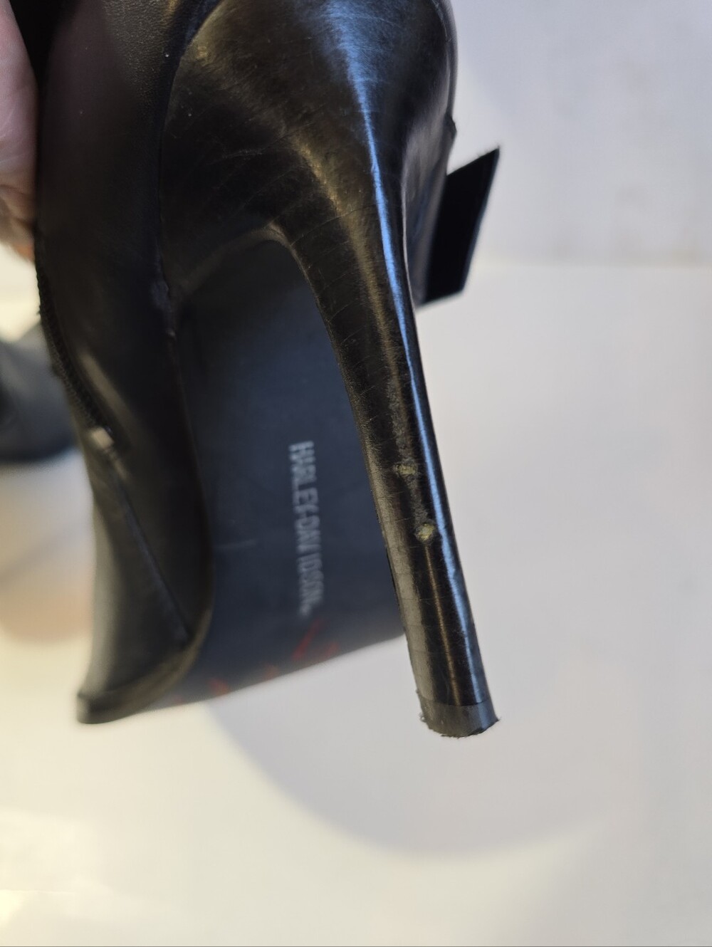 Harley Davidson Janelle Womens Black Knee-High Buckle Stiletto Boots Size 8.5 - Picture 12 of 15